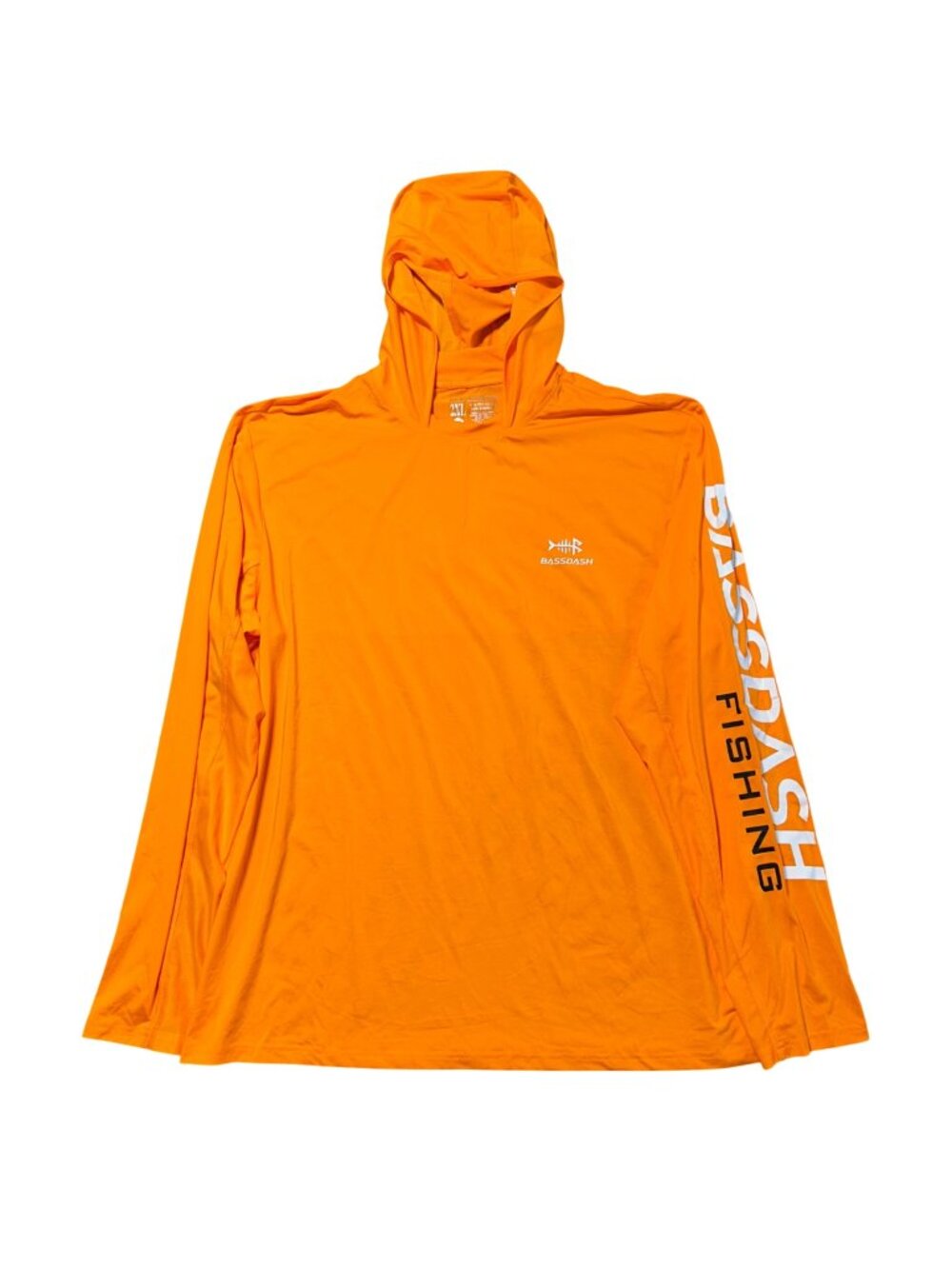 Bassdash Men's Sz 2XL Orange UPF 50+ Hooded Performance Fishing Shirt
